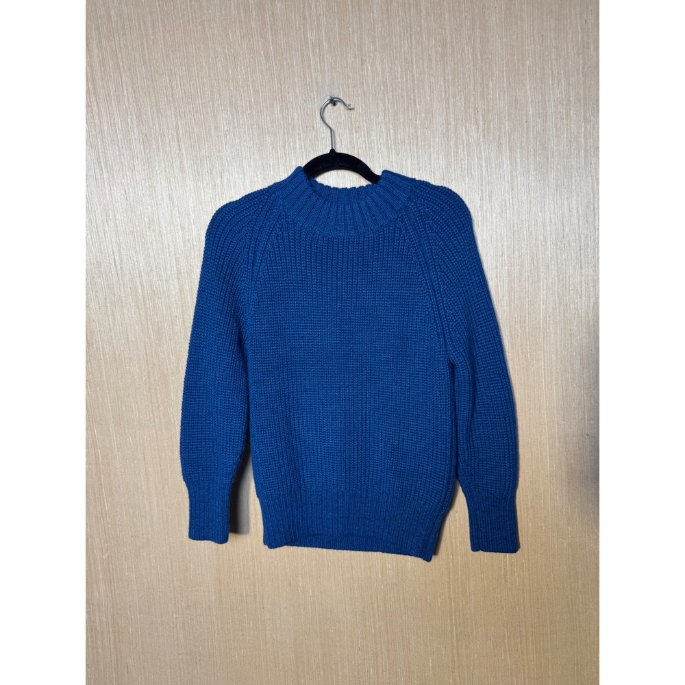 Filson Womens XS 100% Alpaca Chunky Knit Mock Neck Sweater Royal Blue Peru